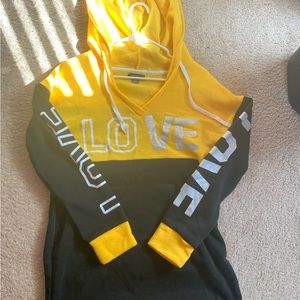 Yellow/Black Womens “Love” Hoodie